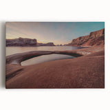 Black and white photograph of Lake Powell on stretched canvas, suited for kitchen wall art.
