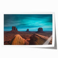 Monument Valley scenery on extra large rolled print, suitable as art wall for dining room.