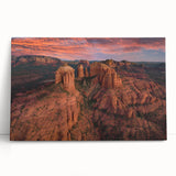 Black and white stretched canvas of Sedona's rugged landscape, ideal for kitchen wall art or bedroom ambiance.