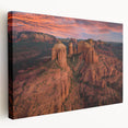 Large stretched canvas featuring a detailed Sedona, Arizona landscape in natural earth tones, ideal for kitchen wall art.