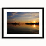 Extra large abstract art print of colorful, textured scenery, framed in black, ideal for living room decor.