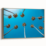 Framed canvas wall art of Beverly Hills landscape in muted gold and black tones, ideal for bedroom decor.