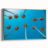 Framed canvas landscape art painting of Beverly Hills with vibrant colors and vintage poster style.