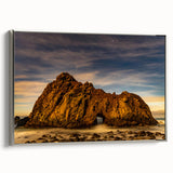 Framed canvas landscape art painting depicting Big Sur, California in vibrant colors, ideal for living room decor.