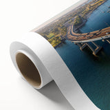 Art deco poster of Coronado, California scenery in pastel shades on rolled canvas, ideal for nursery wall art.