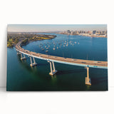 Large black and white stretched canvas of the Coronado, California scenery, ideal for kitchen wall art or bedroom decor.