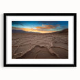Extra large framed wall art of an abstract Death Valley scene with textured, colorful art in vibrant hues.