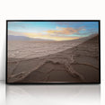 Large abstract wall art depicting Death Valley in muted earth tones on a framed acrylic, suitable for modern decor.