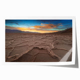 Death Valley landscape on a rolled canvas, showcasing muted earth tones, ideal for art wall dining room.