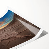 Extra large wall art depicting line art flowers in muted earth tones on a rolled print, ideal for large living room decor.