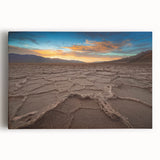 Black and white photograph of Death Valley on stretched canvas, suitable as large kitchen wall art.