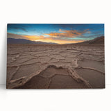 Black and white photograph of Death Valley on stretched canvas, suitable for kitchen wall art or bedroom ambiance.