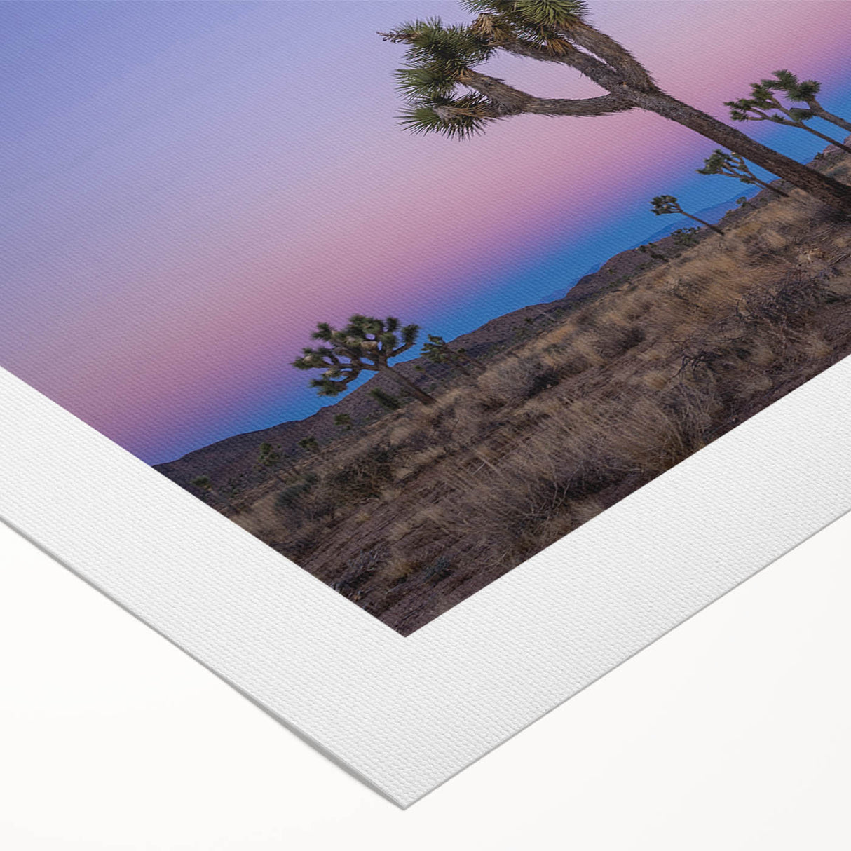 Art deco poster of Joshua Tree in muted earth tones on rolled canvas, suitable for dining room wall art.
