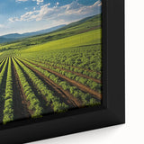 Extra large black wall art of Napa Valley scenery on textured canvas, featuring vibrant colors, ideal for living room decor.
