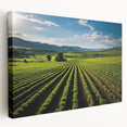Panoramic view of Napa Valley on a large stretched canvas, displaying vivid green and earth tones.
