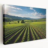 Panoramic view of Napa Valley on a large stretched canvas, displaying vivid green and earth tones.