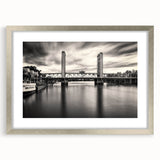 Textured art print of abstract Sacramento scenery in muted earth tones on a framed canvas, suitable for bedroom decor.