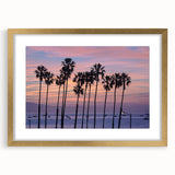 Extra large abstract art print of Santa Barbara scenery in textured gold frame, suited for living room decor.