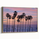 Framed canvas of a vintage-style Santa Barbara landscape in muted gold and black tones, ideal for bedroom wall decor.