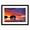 Extra large abstract art print featuring a textured, colorful depiction of Santa Cruz, ideal for living room decor.