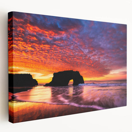 Large art print of Santa Cruz scenery in muted earth tones on stretched canvas, suitable for kitchen wall decor.