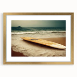 Extra large abstract art print of Santa Monica scenery in gold frame, ideal for living room decor.
