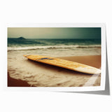 Extra large rolled print of Santa Monica scenery with floral elements in muted earth tones, ideal for art wall dining room.