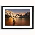 Extra large framed print of abstract Yosemite scenery in vibrant colors, ideal for living room decor.