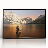 Large abstract wall art depicting Yosemite scenery in muted earth tones on a framed acrylic.