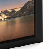 Extra large framed canvas of Yosemite scenery in black with colorful, textured details, ideal for living room decor.