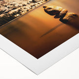 Art Deco poster of Yosemite landscape in muted earth tones on rolled canvas, suitable for dining room decor.