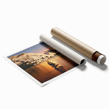 Extra large rolled print of Yosemite scenery with muted green and brown tones, ideal for classy bathroom wall art.