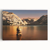 Black and white stretched canvas of Yosemite landscape, ideal for kitchen wall art.