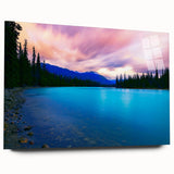 Acrylic print of a large abstract depiction of Vail, Colorado, in cool blue and white tones.