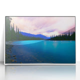 Acrylic print of a serene Vail, Colorado landscape in muted earth tones, framed in white, suitable for modern art wall decor.