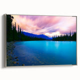 Framed canvas landscape art painting of Vail, Colorado, featuring colorful trees and mountains, ideal for living room decor.