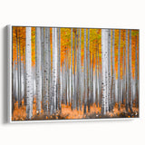 Framed canvas featuring a vintage poster art of Aspen, Colorado in colorful hues, ideal for living room decor.