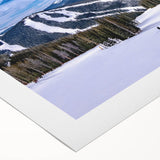 Art deco poster of Boulder, Colorado scenery in muted earth tones on rolled canvas, suitable for dining room walls.