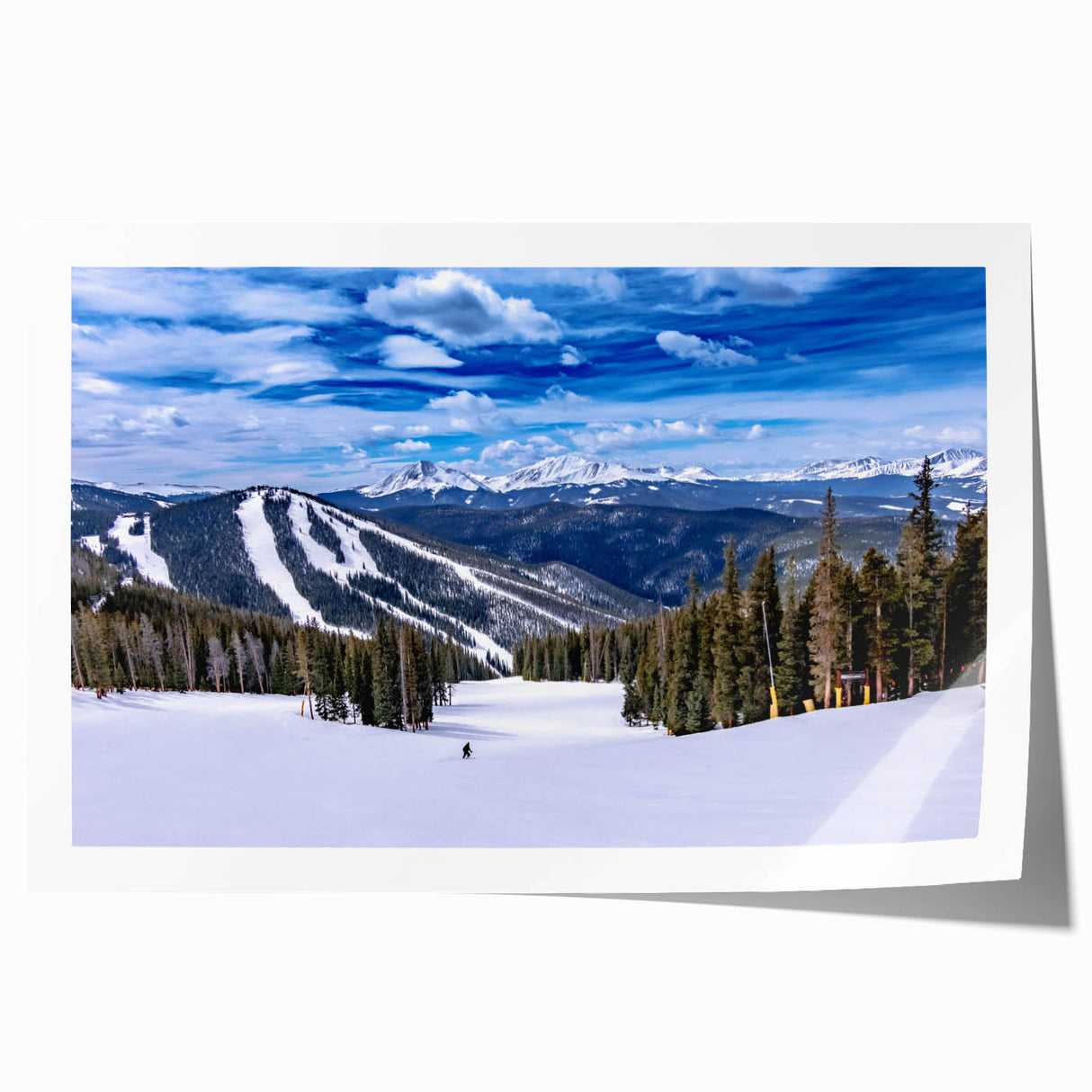 Extra large rolled print of Boulder, Colorado scenery with vibrant green and blue tones, ideal for art wall dining room.