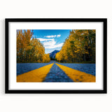 Extra large abstract art print of Denver skyline in vibrant, colorful hues on a textured canvas, framed in black.