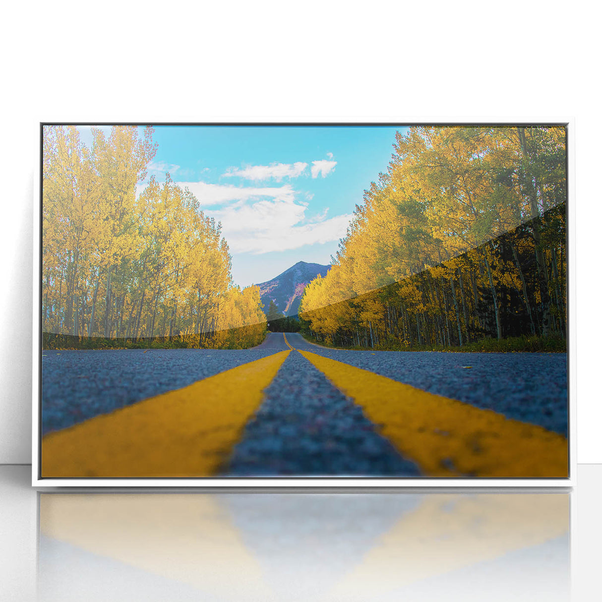 Acrylic print of Denver skyline in pastel shades, framed in white, suitable for modern nursery decor.