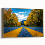 Framed canvas featuring a vintage-style landscape painting of Denver, Colorado in muted gold and black tones.