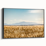 Black and white framed canvas of Pikes Peak landscape, vintage poster style, suitable for bedroom decor.