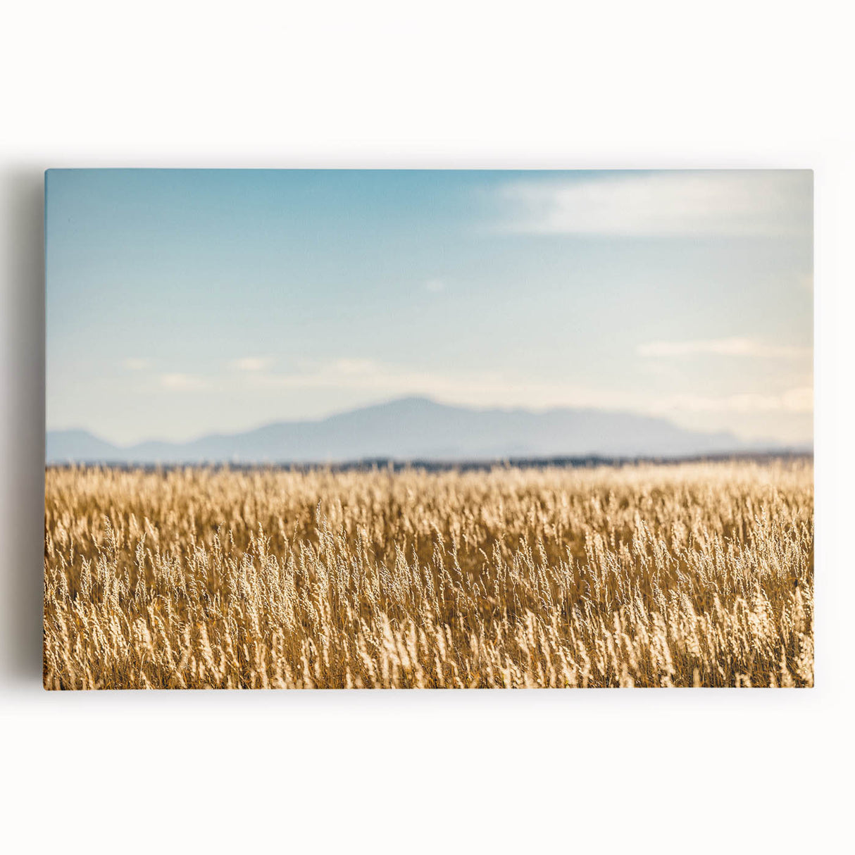 Black and white photograph of Pikes Peak on stretched canvas, suitable for kitchen wall art.