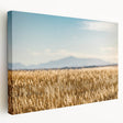 Large canvas print of Pikes Peak in Colorado with vivid blue and green hues, suitable for kitchen wall art.