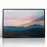 Large abstract wall art of Colorado Rocky Mountains in muted earth tones on a framed acrylic.