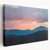 Large canvas print of the Rocky Mountains in Colorado featuring earthy green and brown tones.