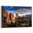 Black and white framed canvas of Colorado Springs landscape, ideal for bedroom wall art.