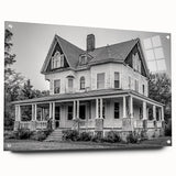 Acrylic print of a large abstract depiction of the Connecticut scenery, using cool blues and greens.