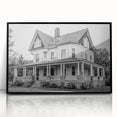 Large abstract wall art depicting a Connecticut scenery in muted gray tones on a framed acrylic.